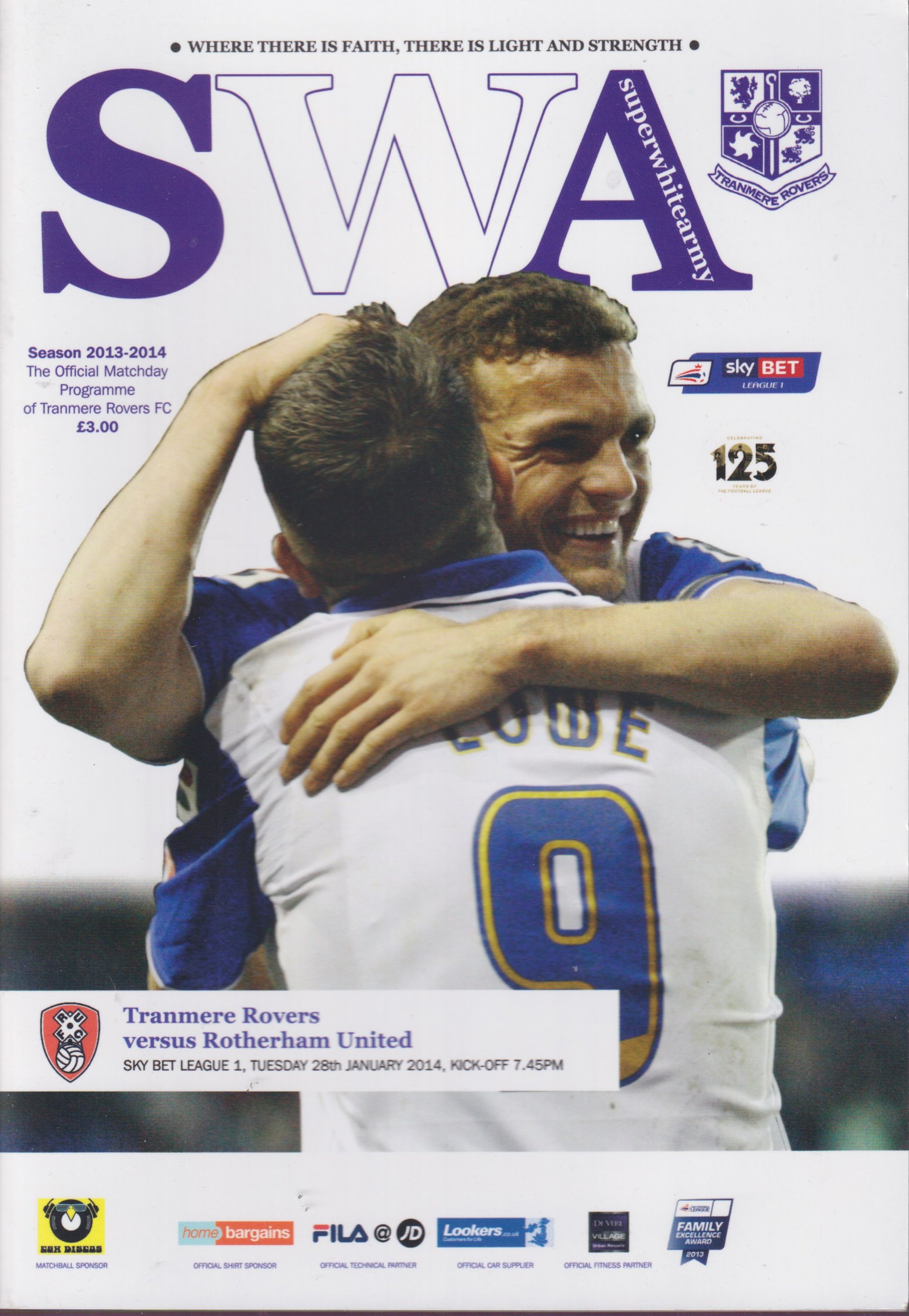 Tranmere Rovers v Rotherham United match programme